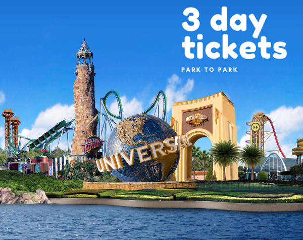 Universal 2-Park 3 Day Hopper Ticket 